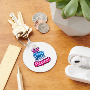 Eat Sleep Code Repeat  Keychain