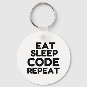EAT SLEEP CODE REPEAT KEYCHAIN