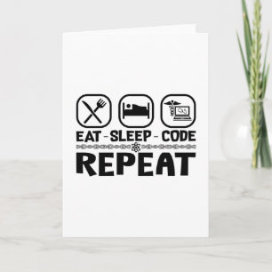Eat Sleep Code Repeat Medical Coder Coding Gift Card