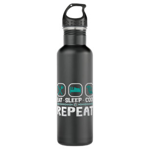 Eat Sleep Code Repeat Medical Coder ICD Coding 710 Ml Water Bottle