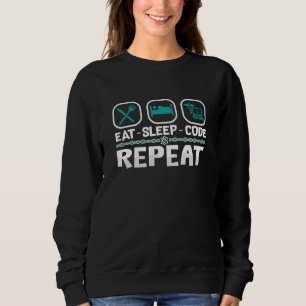 Eat Sleep Code Repeat Medical Coder ICD Coding Sweatshirt