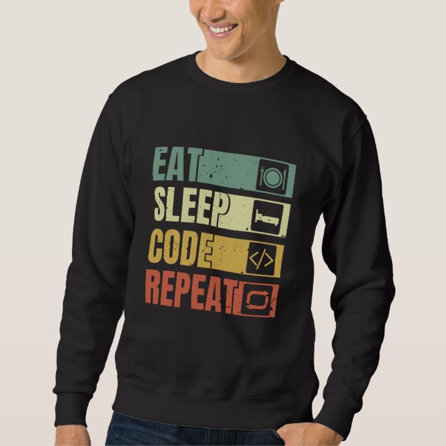 eat sleep code repeat sweatshirt (Front)