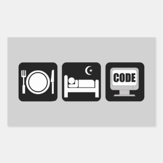 eat sleep code sticker