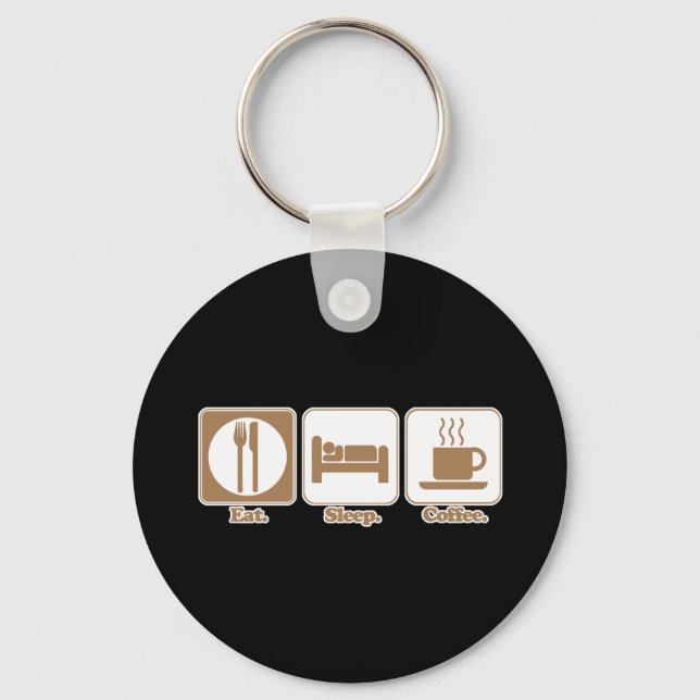 eat sleep coffee keychain (Front)