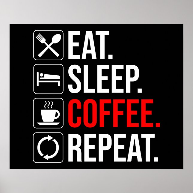 Eat. Sleep. Coffee. Repeat Poster (Front)