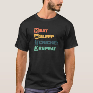 Eat Sleep Cricket Player Ball Bat Game Cricketer   T-Shirt
