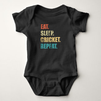 Eat sleep cricket repeat. baby bodysuit