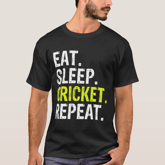 Eat Sleep Cricket Repeat Gift Sports T-Shirt (Front)