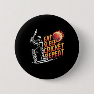 Eat Sleep Cricket Repeat Sports Lover Cricket Fan  2 Inch Round Button