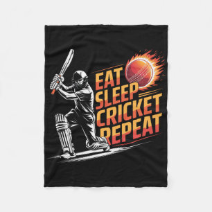 Eat Sleep Cricket Repeat Sports Lover Cricket Fan Fleece Blanket