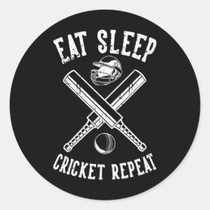Eat Sleep Cricket Repeat T Cricket Classic Round Sticker
