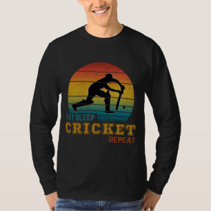 Eat Sleep Cricket Repeat  T-Shirt