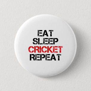 Eat Sleep Cricket Repeat Team League Amateur Profe 2 Inch Round Button