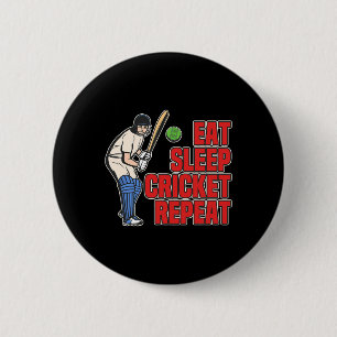 Eat Sleep Cricket Retro Cricket Ll Sport Player Fi 2 Inch Round Button
