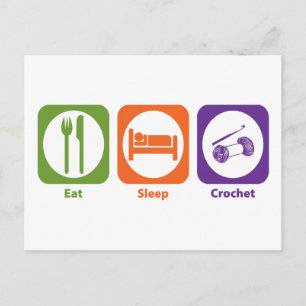 Eat Sleep Crochet Postcard