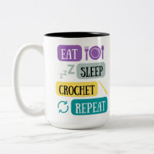 Eat sleep crochet repeat personalized