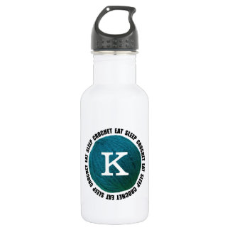 Eat Sleep Crochet • Yarn Monogram 532 Ml Water Bottle