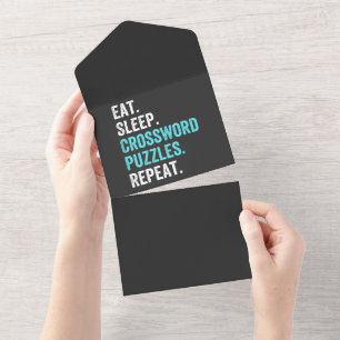 Eat.Sleep. Crossword Puzzles. Repeat. All In One Invitation