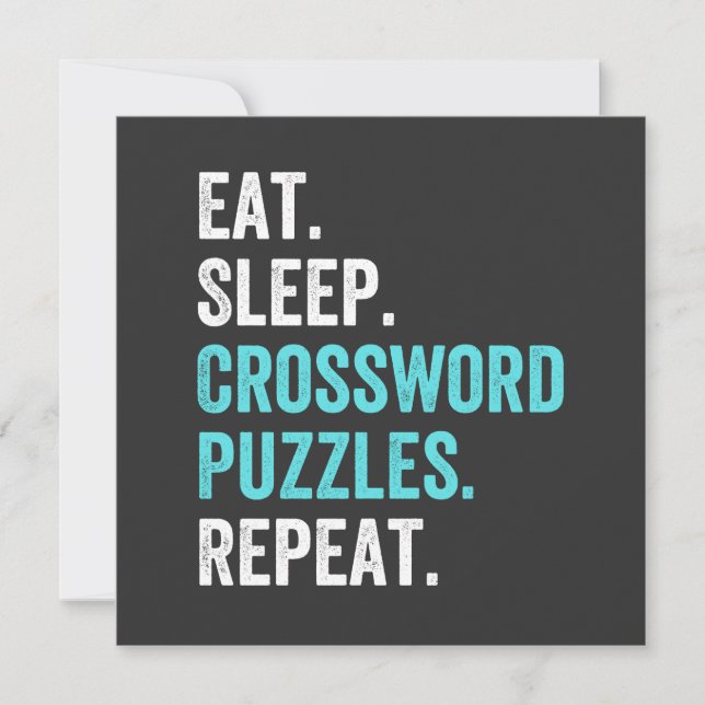 Eat.Sleep. Crossword Puzzles. Repeat. Invitation (Front)