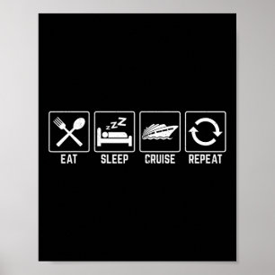 Eat Sleep Cruise Repeat Family Cruise Vacation For Poster