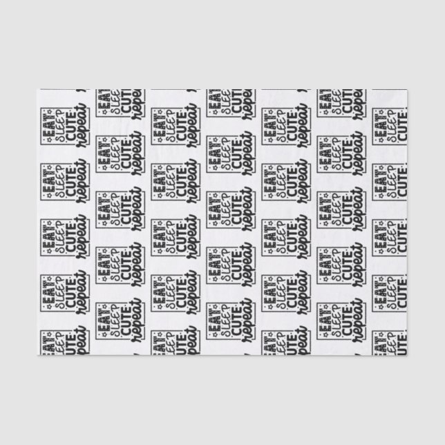 Eat Sleep Cute Repeat Baby Tissue Paper (Front)