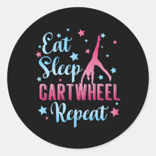 Eat Sleep Cwheel Repeat Gymnastics For Acrobats Classic Round Sticker