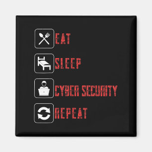 Eat Sleep Cyber Security Repeat Ethical Hacker Hum Magnet