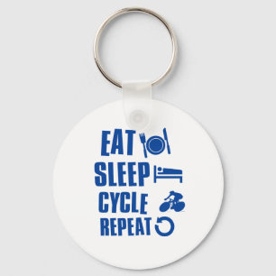 Eat sleep cycle keychain