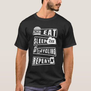 Eat Sleep Cycling Repeat Vintage With Cycle Burger T-Shirt