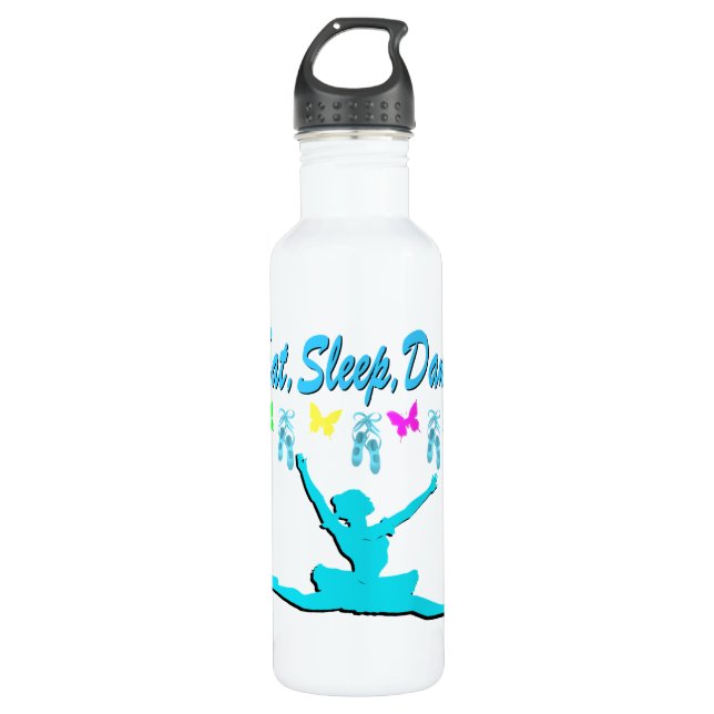 EAT, SLEEP, DANCE BALLERINA DESIGN 710 ML WATER BOTTLE (Front)