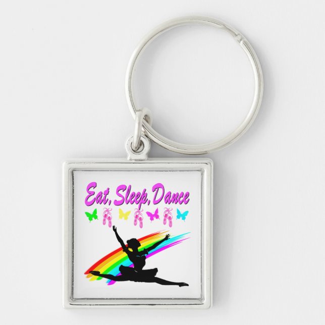 EAT, SLEEP, DANCE BALLERINA DESIGN KEYCHAIN (Front)