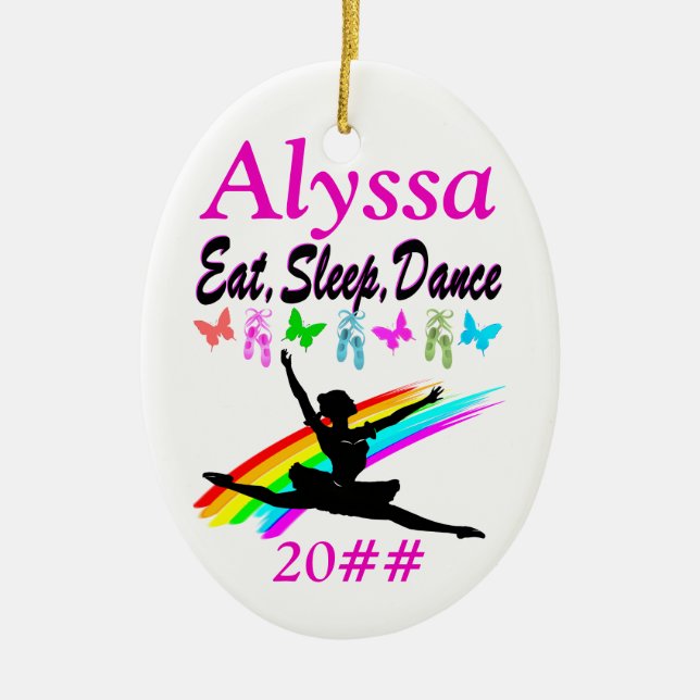 EAT, SLEEP, DANCE PERSONALIZED ORNAMENT (Front)