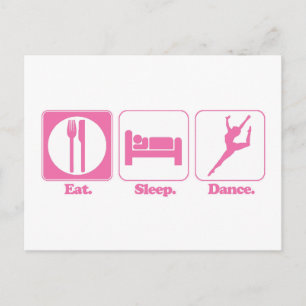 eat sleep dance postcard