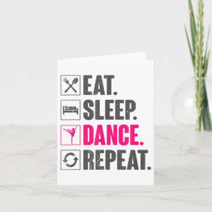 Eat Sleep Dance Repeat Vintage Dancing Gifts Dance Card