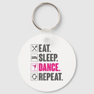 Eat Sleep Dance Repeat Vintage Dancing Gifts Dance Keychain