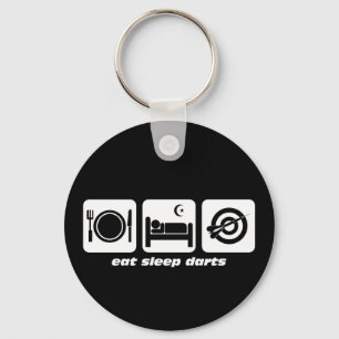 Eat sleep darts keychain