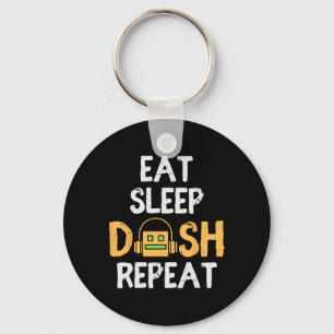 Eat Sleep Dash Repeat Video Game Geometry Dash Gam Keychain