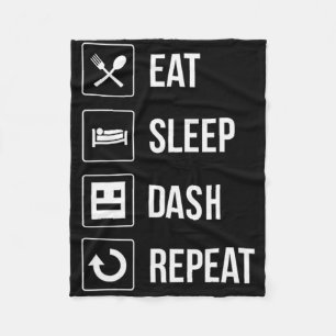 Eat Sleep Dash Repeat Video Game Geometry Video Ga Fleece Blanket