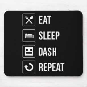 Eat Sleep Dash Repeat Video Game Geometry Video Ga Mouse Pad