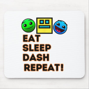 Eat Sleep Dash Repeat Video Game Geometry Video Ga Mouse Pad