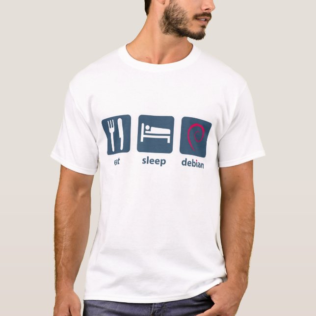 Eat Sleep debian T-Shirt (Front)
