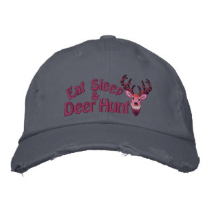Eat Sleep Deer Hunt White Tail Embroidery Embroidered Hat