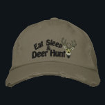 Eat Sleep Deer Hunt White Tail Embroidery Embroidered Hat<br><div class="desc">A classic Deer Head bold Energy Spirit embroidery design. A white tail antlers buck trophy embroidered baseball cap that is sure to make an impression on or off the trails. We also carry more selection of custom embroidered caps as well as white tail deer buck designs to complete your quest...</div>