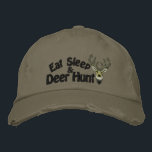 Eat Sleep Deer Hunt White Tail Embroidery Embroidered Hat<br><div class="desc">A classic Deer Head bold Energy Spirit embroidery design. A white tail antlers buck trophy embroidered baseball cap that is sure to make an impression on or off the trails. We also carry more selection of custom embroidered caps as well as white tail deer buck designs to complete your quest...</div>