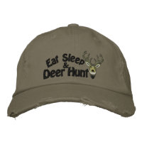 Eat Sleep Deer Hunt White Tail Embroidery