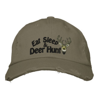 Eat Sleep Deer Hunt White Tail Embroidery Embroidered Hat