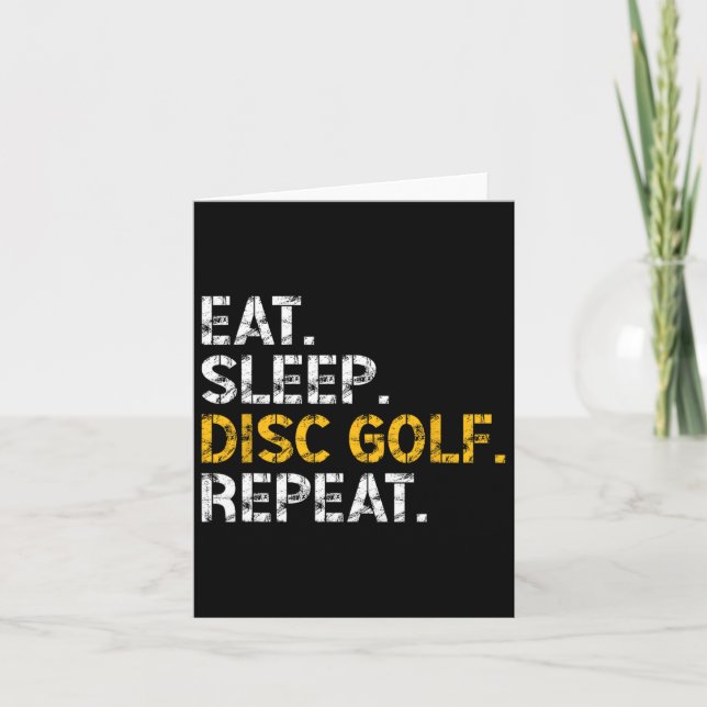 Eat Sleep Disc Golf Repeat Disc Golf Player Funny  Card (Front)