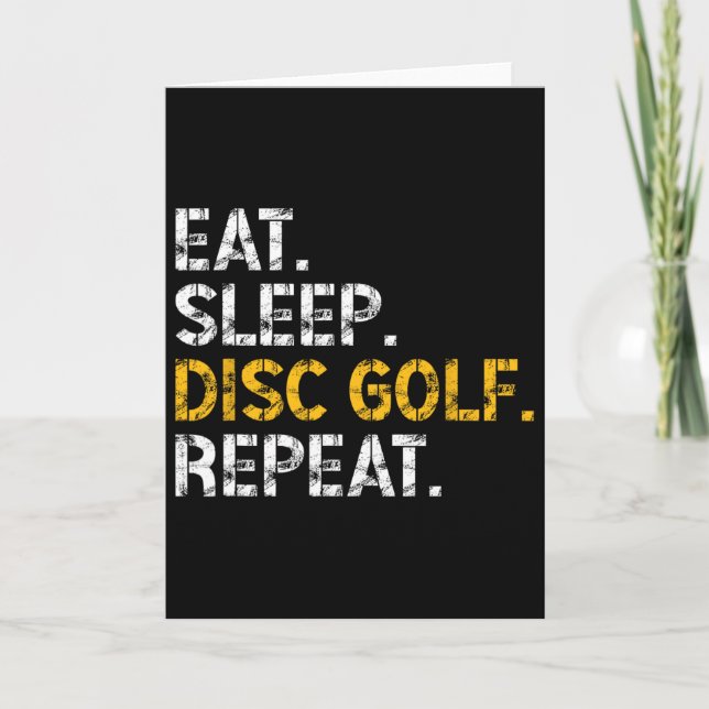 Eat Sleep Disc Golf Repeat Disc Golf Player Funny  Card (Front)