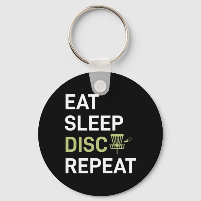 Eat Sleep Disc Golf Repeat Keychain (Front)