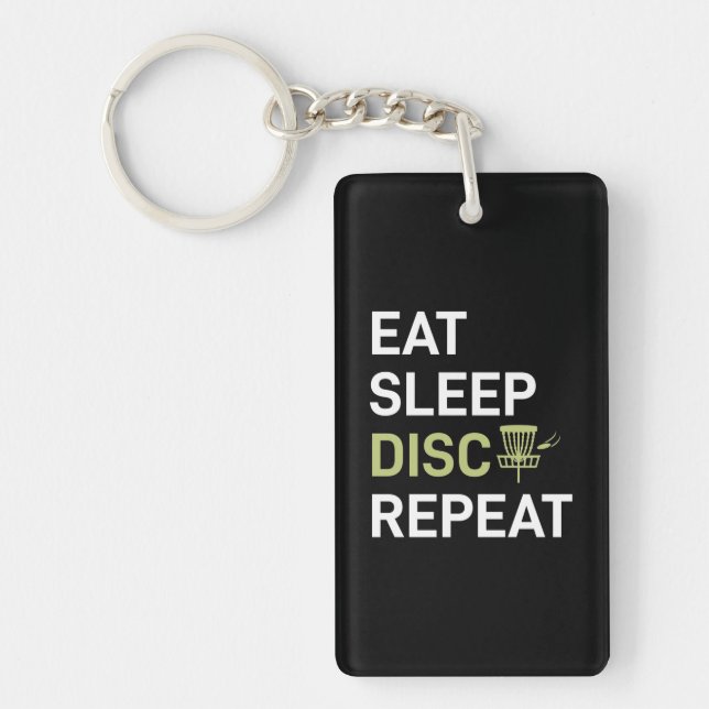 Eat Sleep Disc Golf Repeat Keychain (Front)